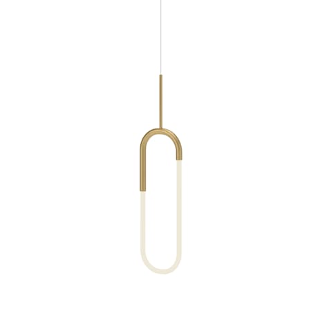 Kuzco Lighting Huron 8" Wide LED Mini Pendant with Frosted Acrylic Shades Brushed Gold