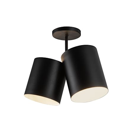 Kuzco Lighting Keiko 2 Light 6" Wide Semi-Flush Drum Ceiling Fixture Black