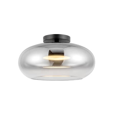 Kuzco Lighting Trinity 15" Wide LED Semi-flush Ceiling Fixture Black / Chrome