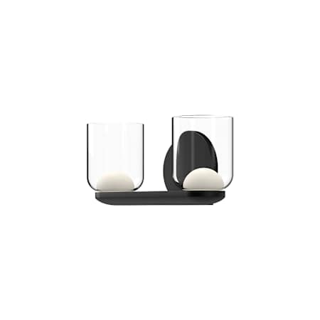 Kuzco Lighting Cedar 2 Light 12" Wide LED Vanity Light Black / Clear Glass