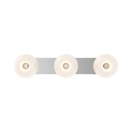 Kuzco Lighting Samar 3 Light 33" Wide Vanity Strip Chrome / Opal Glass