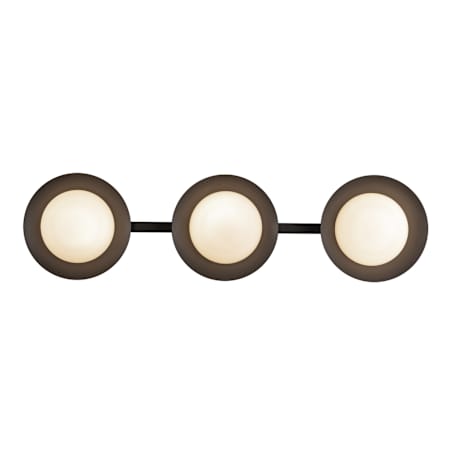 Kuzco Lighting Cleo 3 Light 24" Wide LED Vanity Light with Opal Glass Shades Black / Opal Glass