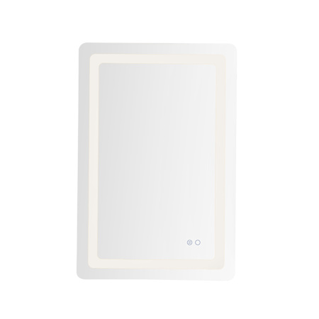 Kuzco Lighting Seneca 24-1/8"W x 36"H Rectangular Flat Frameless Wall Mounted Bathroom Mirror with LED Lighting Sandblasted Merc Edge