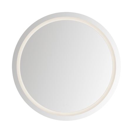 Kuzco Lighting Hillmont 40" Diameter Circular Flat Frameless Wall Mounted Bathroom Mirror with LED Lighting Sandblasted Merc Edge