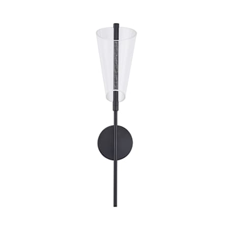 Kuzco Lighting Mulberry 24" Tall LED Wall Sconce with Clear, Etched Acrylic Shade Black / Light Guide