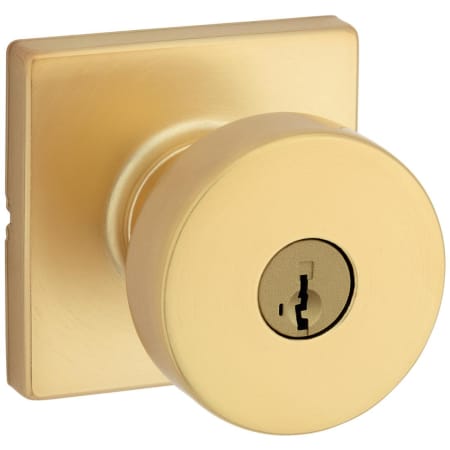Kwikset Pismo Single Cylinder Keyed Entry Door Knob Set with Square Rose and SmartKey Satin Brass