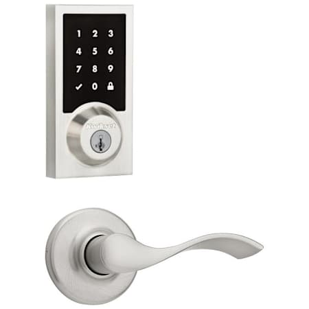 Kwikset Balboa Passage Lever and 916 Contemporary Touchscreen Deadbolt Combo Pack with SmartKey and Z-Wave Technology Satin Nickel
