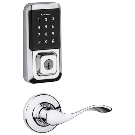 Kwikset Balboa Passage Lever and 939 Halo WiFi Enabled Deadbolt Combo Pack with SmartKey Polished Chrome
