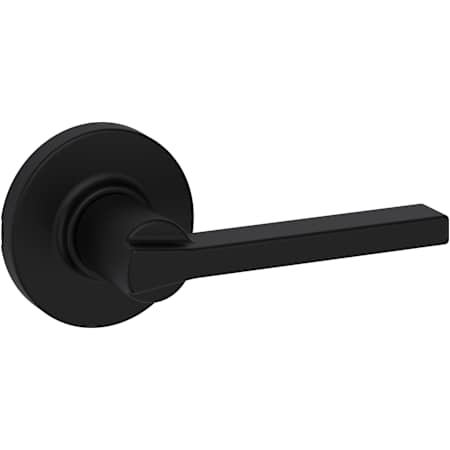 Kwikset Casey Passage Door Lever Set with Round Rose Matte Black