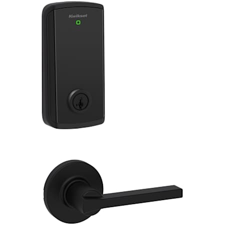 Kwikset Casey Passage Lever Set and Halo Electronic Touchscreen Deadbolt Combo Pack with SmartKey Matte Black