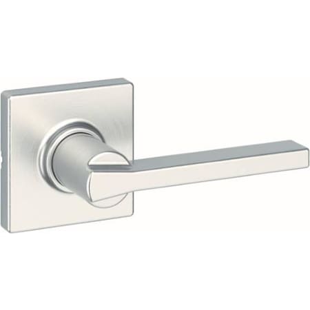 Kwikset Casey Passage Door Lever Set with Square Rose Satin Nickel