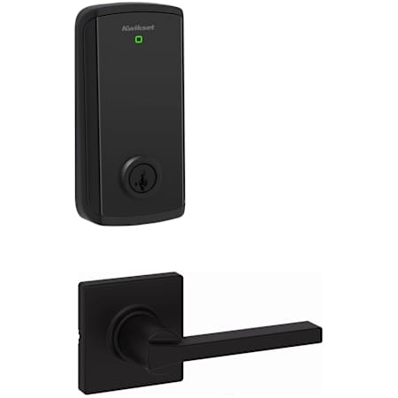 Kwikset Casey Passage Lever Set and Halo Electronic Touchscreen Deadbolt Combo Pack with SmartKey Matte Black