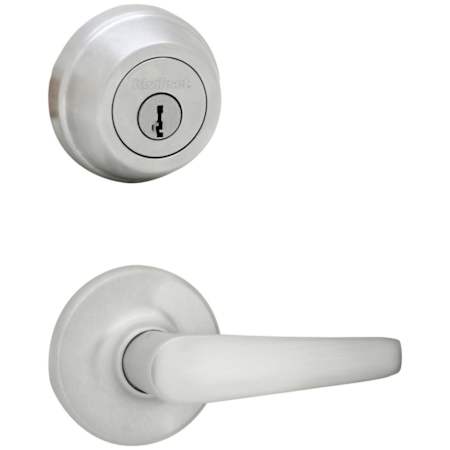 Kwikset Delta Passage Lever Set and Single Cylinder Keyed Entry Deadbolt Combo with SmartKey from the 780 Series Satin Chrome