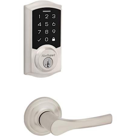 Kwikset Henley Passage Lever Set and SmartCode Electronic Touchscreen Deadbolt Combo Pack with SmartKey Satin Nickel