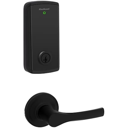 Kwikset Henley Passage Lever Set and Halo Electronic Touchscreen Deadbolt Combo Pack with SmartKey Matte Black