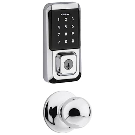 Kwikset Polo Passage Knob and 939 Halo WiFi Enabled Deadbolt Combo Pack with SmartKey Polished Chrome