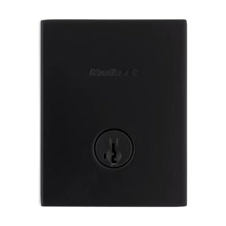 Kwikset San Clemente Rectangular Single Cylinder Keyed Entry Deadbolt with SmartKey Matte Black
