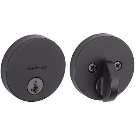 Kwikset Uptown Low Profile Single Cylinder Deadbolt with SmartKey Technology Iron Black