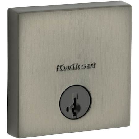 Kwikset Downtown Single Cylinder Keyed Entry Deadbolt from the 258 Collection Gun Metal