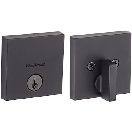 Kwikset Downtown Low Profile Single Cylinder Deadbolt with SmartKey Technology Matte Black