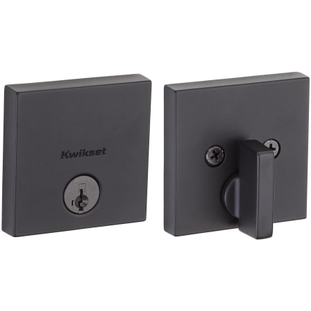Kwikset Downtown Low Profile Single Cylinder Deadbolt with SmartKey Technology Iron Black