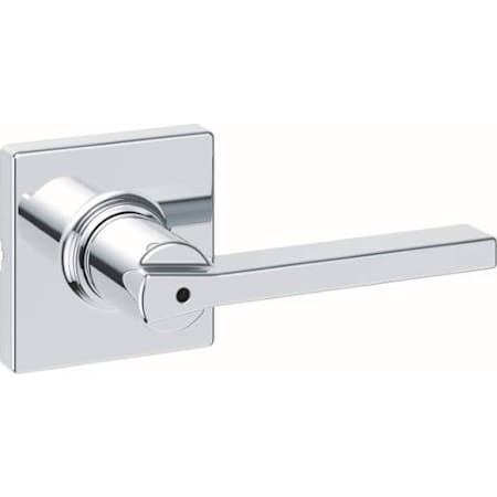 Kwikset Casey Privacy Door Lever Set with Square Rose Bright Chrome
