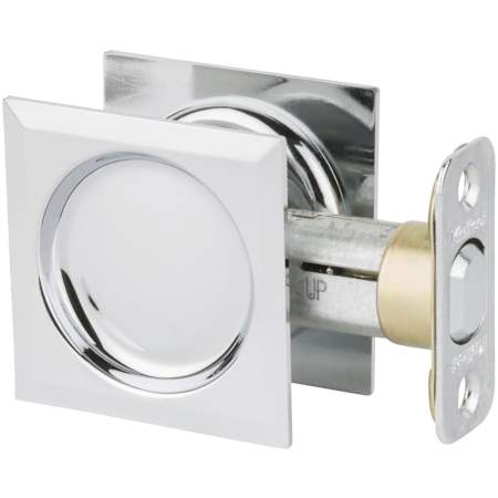 Kwikset Square Passage Hall/Closet Pocket Door Lock Bright Chrome