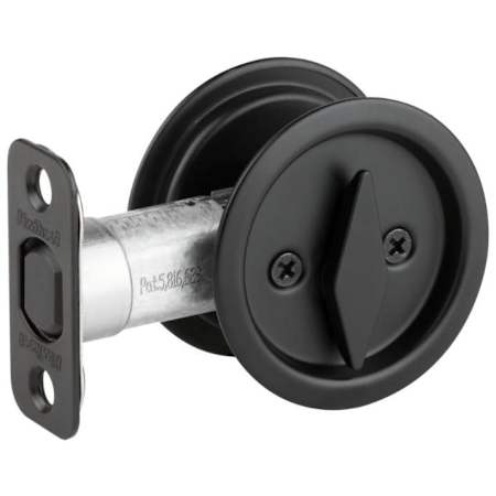 Kwikset Round Privacy Bed/Bath Pocket Door Lock Matte Black