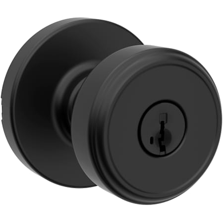 Kwikset Maven Single Cylinder Keyed Entry Lever Set with Round Rose and SmartKey Matte Black
