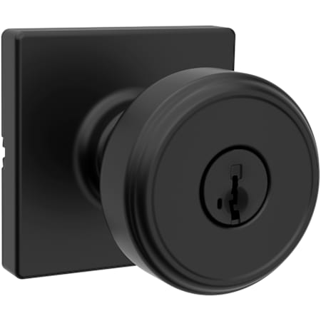 Kwikset Maven Single Cylinder Keyed Entry Lever Set with Square Rose and SmartKey Matte Black