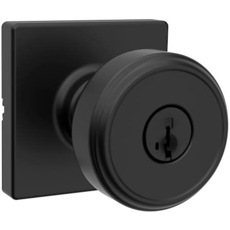 Kwikset Maven Single Cylinder Keyed Entry Lever Set with Square Rose and SmartKey Matte Black