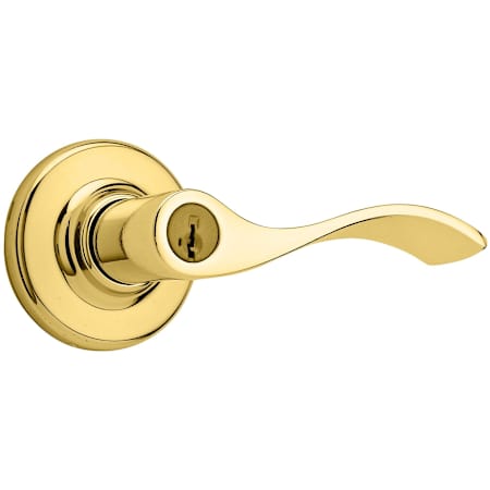 Kwikset Balboa Reversible Keyed Entry Door Leverset with SmartKey Polished Brass