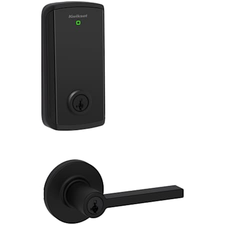 Kwikset Casey Single Cylinder Lever Set and Halo Electronic Touchscreen Deadbolt Combo Pack with SmartKey Matte Black
