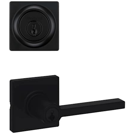 Kwikset Casey Single Cylinder Keyed Entry Lever Set and Deadbolt Combo with SmartKey from the Signature Series Matte Black