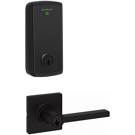 Kwikset Casey Single Cylinder Lever Set and Halo Electronic Touchscreen Deadbolt Combo Pack with SmartKey Matte Black