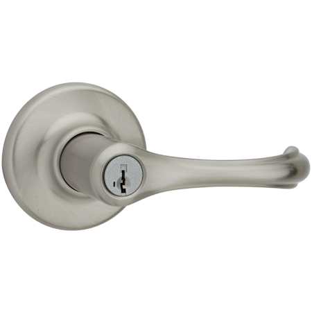 Kwikset Dorian Keyed Entry Door Leverset with SmartKey Satin Nickel