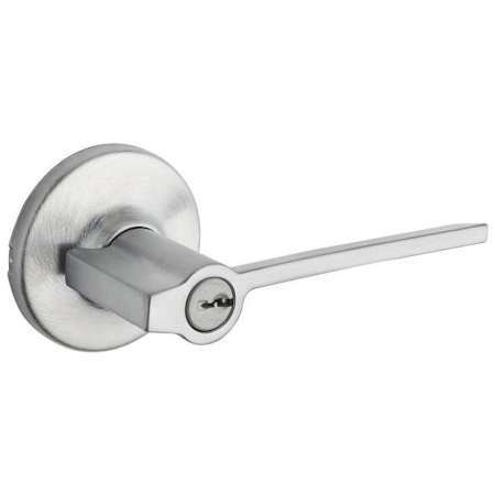 Kwikset Ladera Keyed Entry Single Cylinder Door Lever Set from the Signature Series Satin Chrome