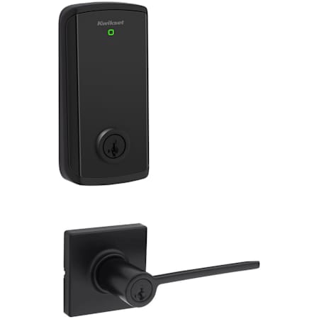 Kwikset Ladera Single Cylinder Lever Set and Halo Electronic Touchscreen Deadbolt Combo Pack with SmartKey Matte Black