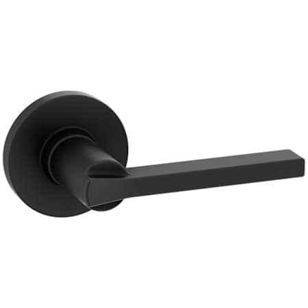 Kwikset Casey Passage Door Lever Set with Round Rose Matte Black