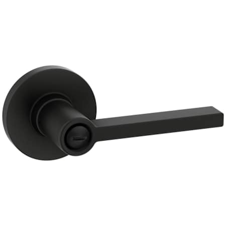 Kwikset Casey Privacy Door Lever Set with Round Rose Matte Black