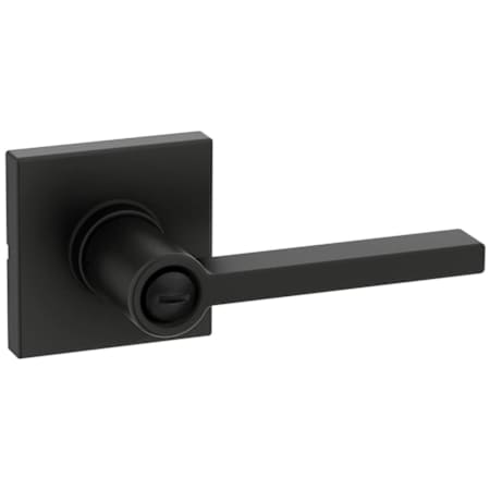 Kwikset Casey Privacy Door Lever Set with Square Rose Matte Black