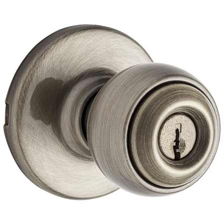 Kwikset Kwikset Security Series Polo Storeroom Function Keyed Entry Door Knobset Antique Brass