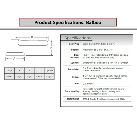 Kwikset-605BLRH-Specifications