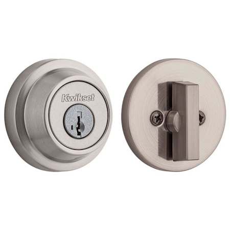 Kwikset Contemporary Single Cylinder Deadbolt with SmartKey Satin Nickel