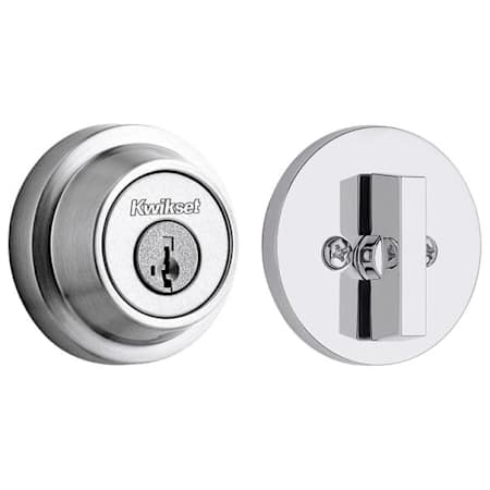 Kwikset Contemporary Single Cylinder Deadbolt with SmartKey Polished Chrome