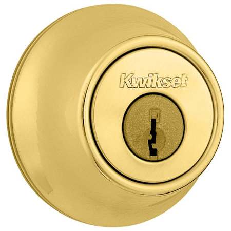 Kwikset Double Cylinder Deadbolt with SmartKey from the 660 Series Polished Brass