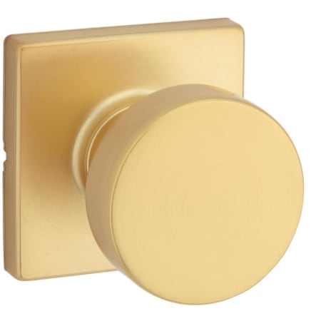 Kwikset Pismo Passage Door Knob Set with Square Rose Satin Brass