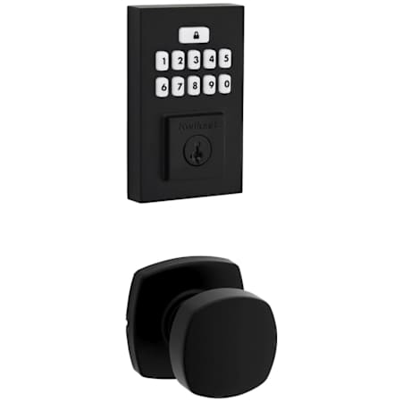Kwikset Arroyo Passage Knob Set and Electronic Keyless Entry Deadbolt Combo Pack with SmartKey from the SmartCode Deadbolts Touchpad Collection Matte Black