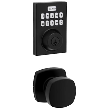 Kwikset Arroyo Passage Knob Set and Electronic Keyless Entry Deadbolt Combo Pack with SmartKey from the Home Connect Collection Matte Black