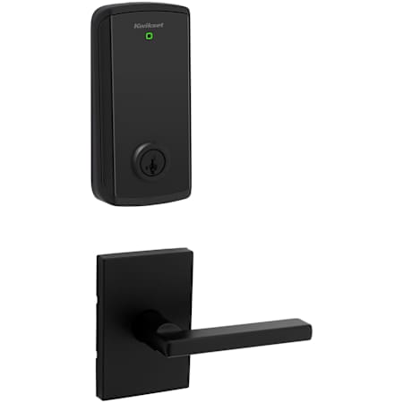 Kwikset Halifax Passage Lever Set and Halo Electronic Touchscreen Deadbolt Combo Pack with SmartKey Matte Black